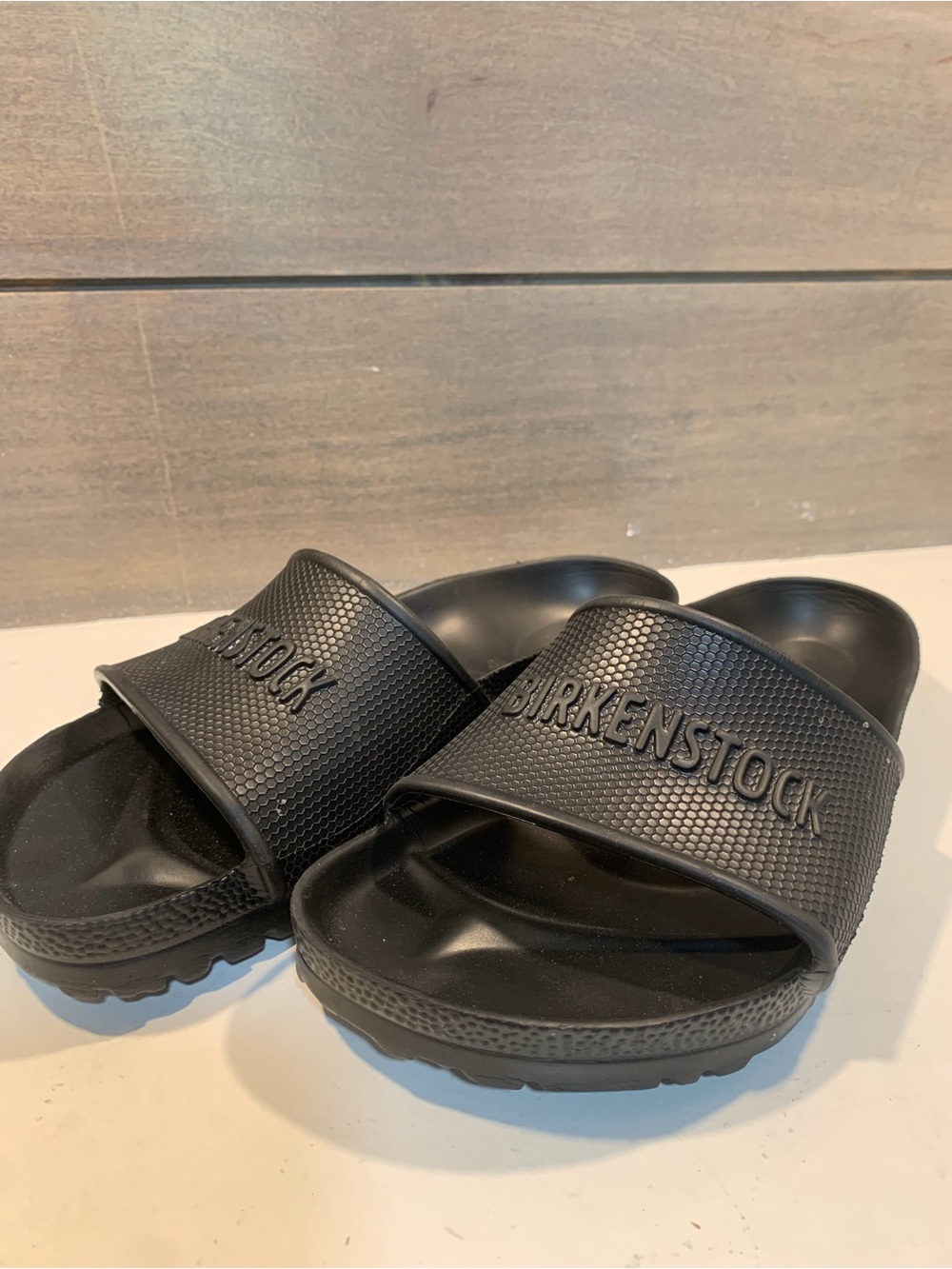 Birkenstock Barboados EVA Slides Black Sz 36 EU 5.5 US Preppy Logo Casual